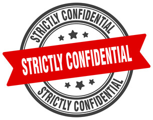 strictly confidential stamp. strictly confidential label on transparent background. round sign