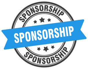 sponsorship stamp. sponsorship label on transparent background. round sign - obrazy, fototapety, plakaty