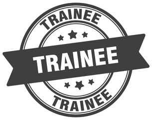 trainee stamp. trainee label on transparent background. round sign