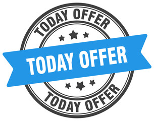 today offer stamp. today offer label on transparent background. round sign
