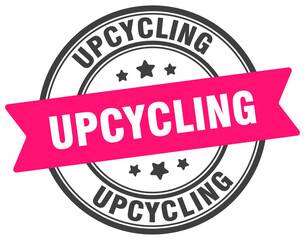 upcycling stamp. upcycling label on transparent background. round sign