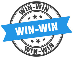 win-win stamp. win-win label on transparent background. round sign