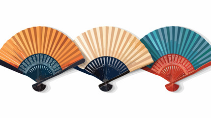 Hand fan flat vector on white background Flat vector