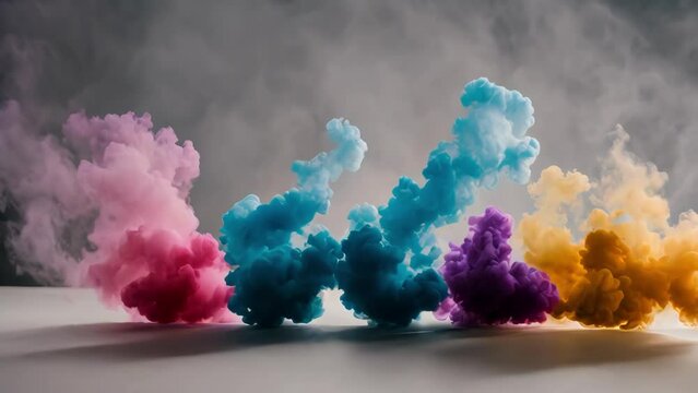 abstract colorful smoke raise from below