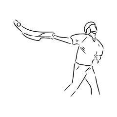 basque pelota vector line icon. playing basque pelota. sport pictogram illustration.