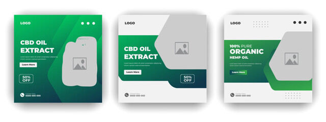 CBD & Hemp Offer Highlights  post Advertisement Clean baground smooth or Cannabis Sale color bundle Template