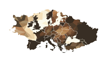 Czech republic color map background with states. map