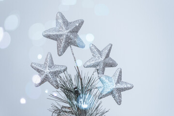 Christmas Tree Top with Silver Stars - 750559695