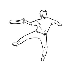 basque pelota vector line icon. playing basque pelota. sport pictogram illustration.