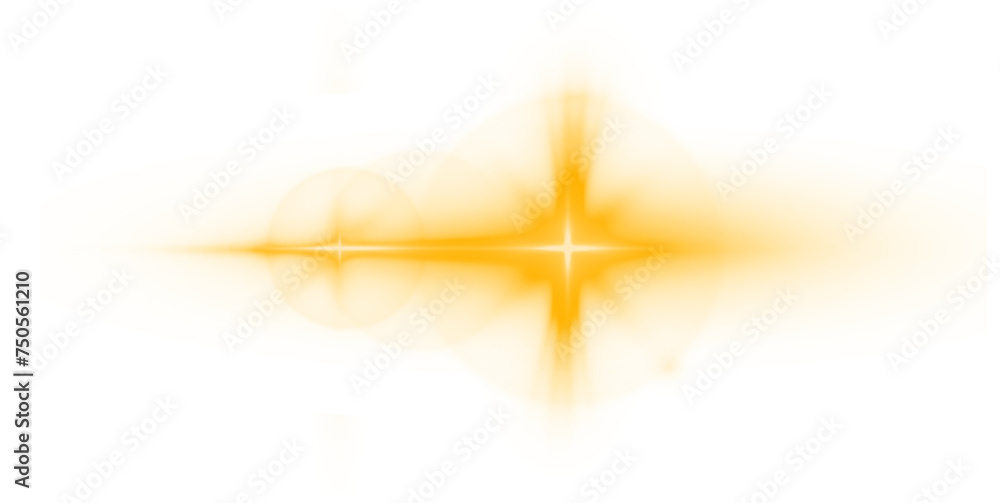 Poster solar flare with rays and glare. glow effect. starbursts with shimmering sparkles. vector png golden