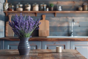 A Vase of Lavender in a Serene Scene