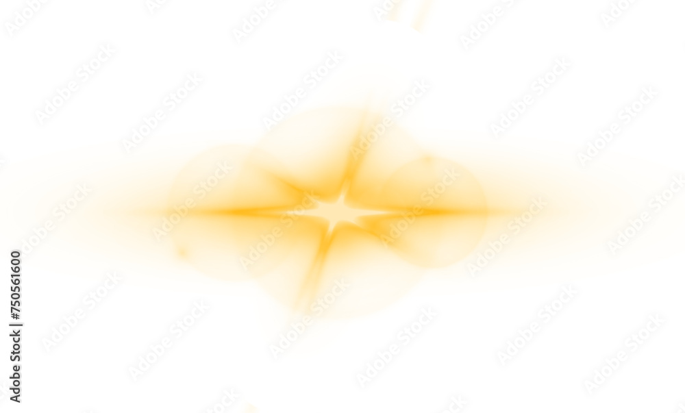 Aufkleber gold lens flares set.isolated on transparent background. sun flash with rays or gold spotlight and b