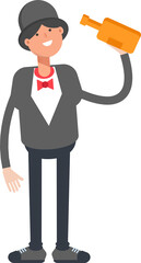 Magician Character Drinking Beer
