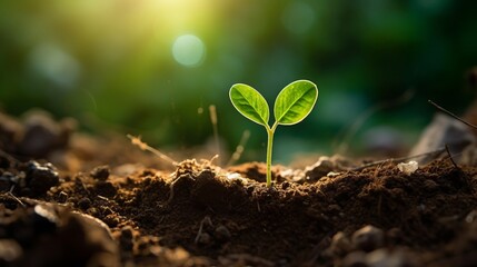 A small plant is knocked out of the soil.
