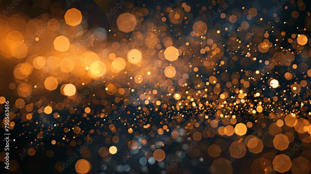 Aufkleber scattered golden particles on a dark background, creating a festive backdrop or a captivating design