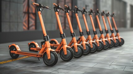 Modern electric scooters transform daily travel for urban commuters worldwide. Concept Electric Scooters, Urban Commuting, Modern Transportation