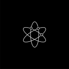 Atomic icon simple sign. Atomic icon isolated on black background