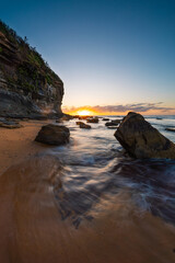 Fototapeta na wymiar Summer sunrise view at Mona Vale Headland, Sydney, Australia.