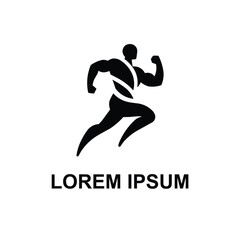 Fototapeta na wymiar fitness logo or gym logo on white and black background 