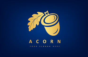 Oak tree logo. Acorn vector.