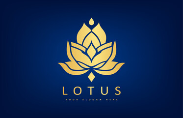 Lotus flower logo vector design - obrazy, fototapety, plakaty