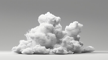 Isolated soft cloud 3d rendering. Digital drawing.