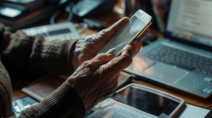 Elderly person, senior, embracing technology, millennials in 40 years, technological exclusion, digital exclusion, e-exclusion, digital divide, Information Age, digital technology, ICTs 