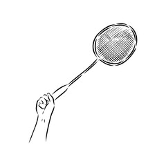 illustration of Badminton. Hand drawn.