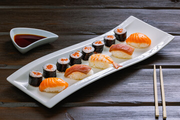 sushi on a plate