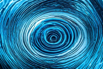 Top view Closeup blue water rings,Top view Closeup blue water rings, clear water, Close-up water droplets affect the surface, forming rings on the surface.