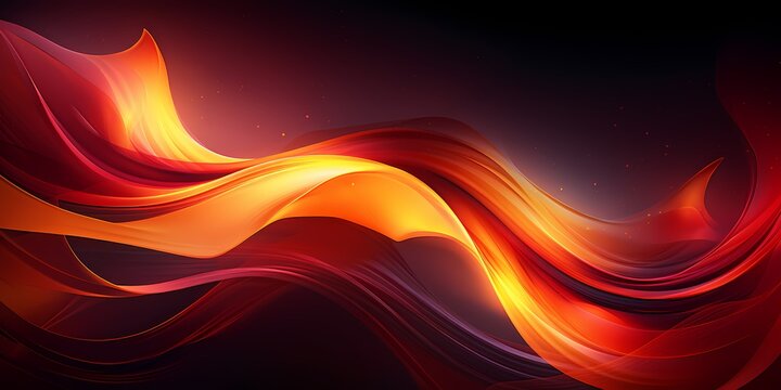 Vibrant bursts of crimson and gold in a fiery 3D wave formation.