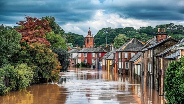 Historic Town Submerged in Floodwaters