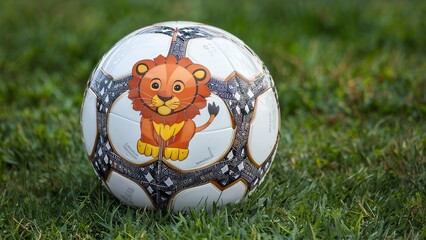 cute lion cub soccer ball
