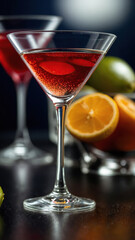 Classic Martini Cocktail. Elegant presentation.