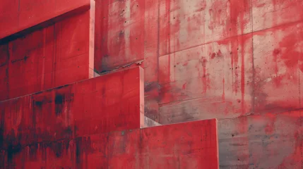 Fototapeten Red textured concrete background © Cybonad