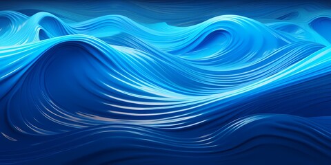 Electric blue and cyan 3D waves pulsing with energy and vitality.