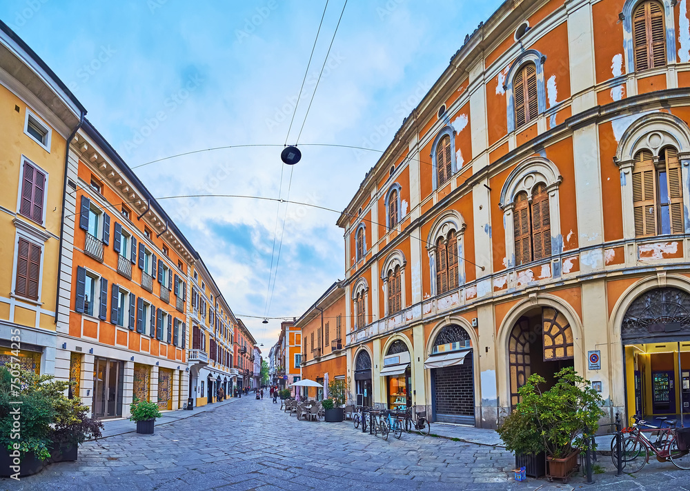 Poster evening promenade, corso giuseppe cremona, italy