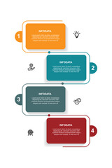 Fototapeta premium Vector template infographic with 4 line step connection