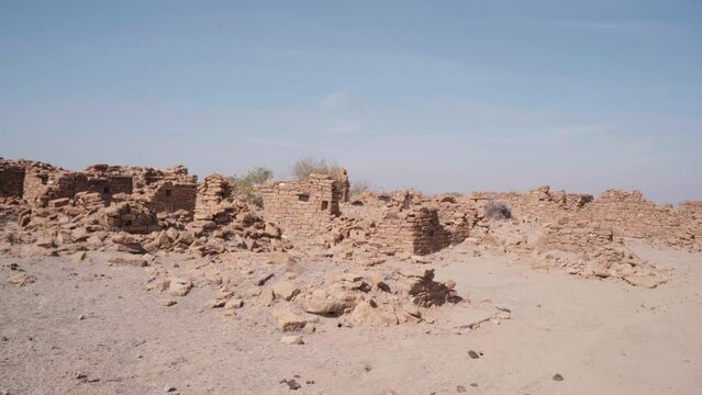 Jaisalmer, Rajasthan, India - 10 March 2024: Haunted Village of Rajasthan. Kuldhara - The Story of Rajasthan's Ghost Town (Jaisalmer)