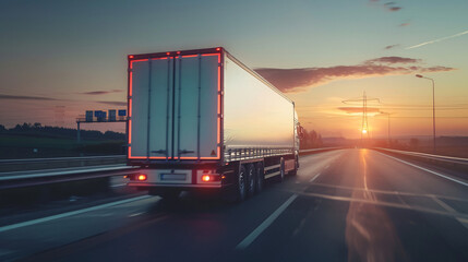 Truck is driving on the road Concept of logistics a