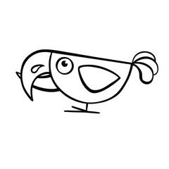 Line crossbill bird, vector illustration hand drawn