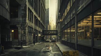 Fototapeta premium Urban Exploration: Exploring the dynamic city streets, where modern architecture meets historic facades, capturing the essence of urban life in a captivating visual narrative. 