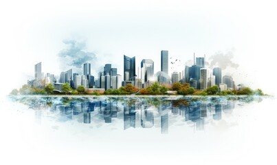 Obraz premium a modern city skyline, high rise real estate development