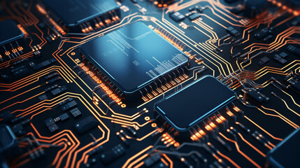Abstract circuit board futuristic technology
