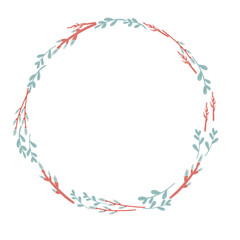 Willow branches flat design frame Easter time