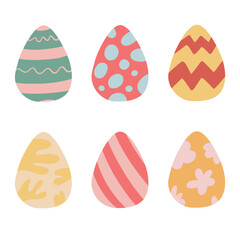 Set of Easter eggs flat design