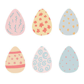 Easter eggs flat design set