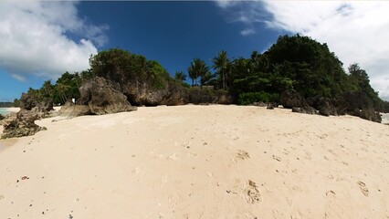 Tropical coastal area with powdery white sands. Boracay Beach. Malay, Aklan. Philippines.