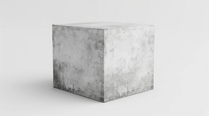 concrete cube over white background