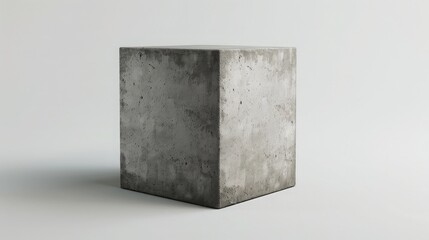 concrete cube over white background